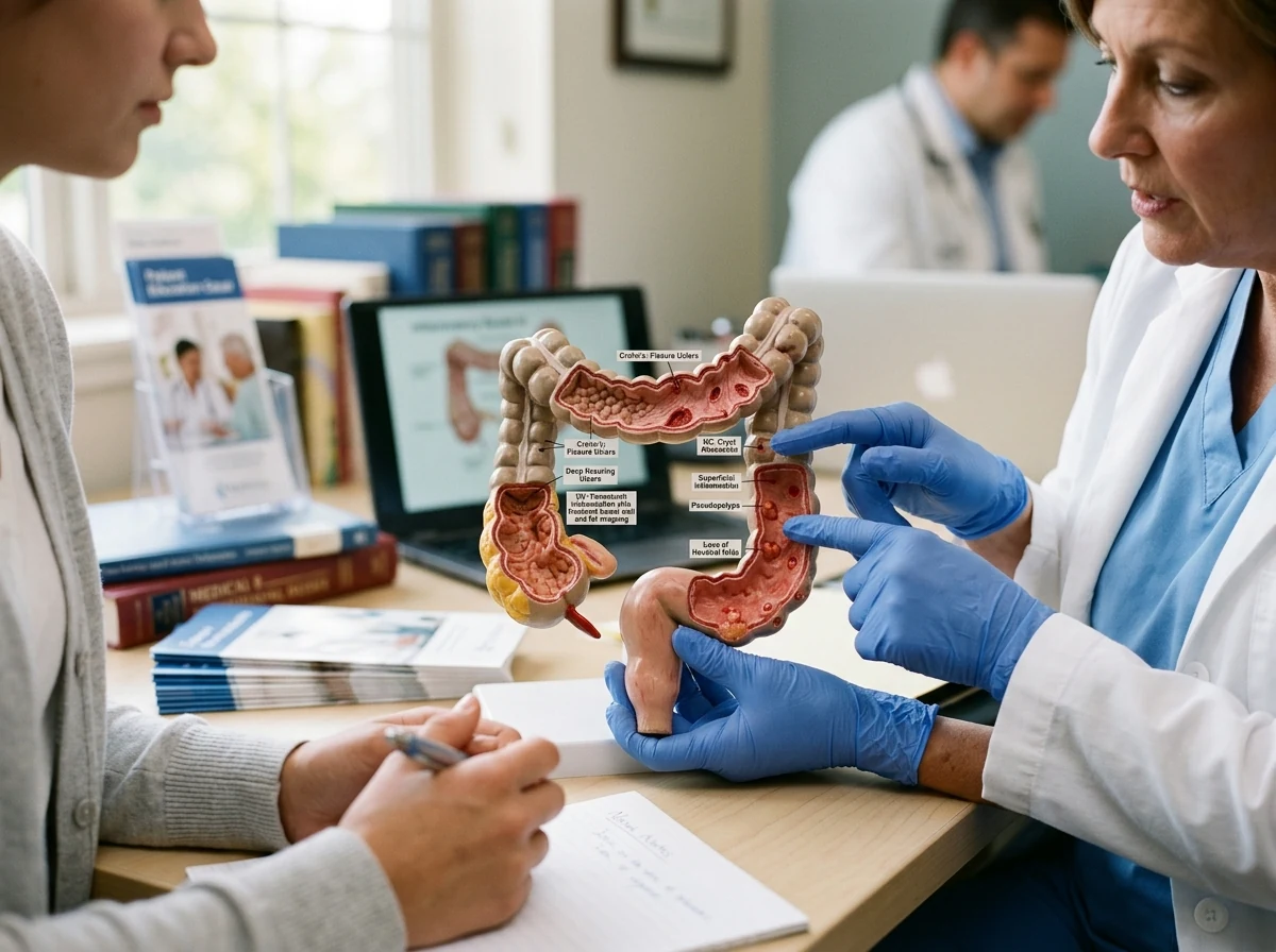 Inflammatory bowel disease care clinical anatomical model