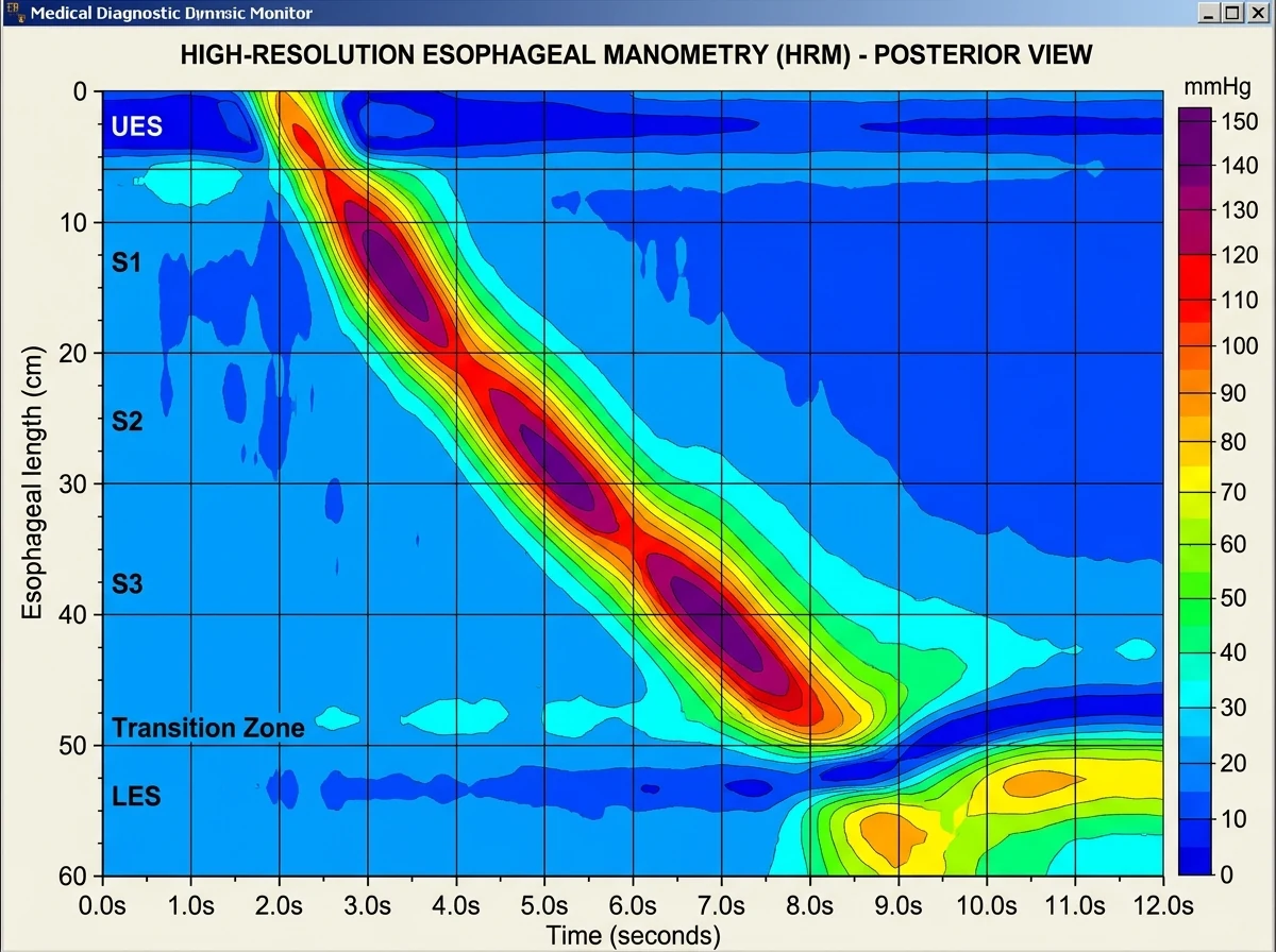 Esophageal and anorectal manometry HRM pressure topography